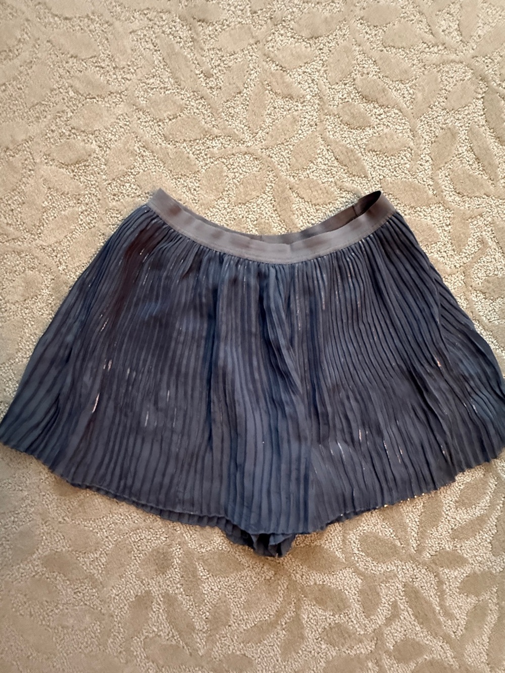 Free People Gray Pleated High-Waist Shorts
